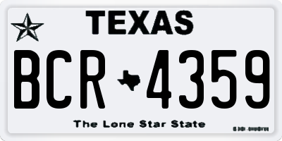 TX license plate BCR4359