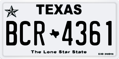 TX license plate BCR4361