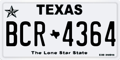 TX license plate BCR4364