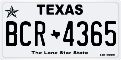 TX license plate BCR4365