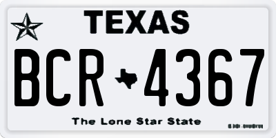 TX license plate BCR4367
