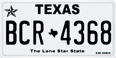 TX license plate BCR4368