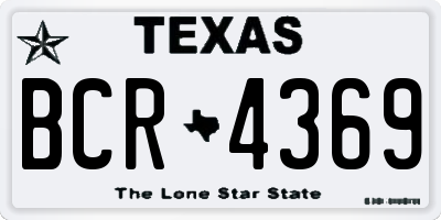 TX license plate BCR4369