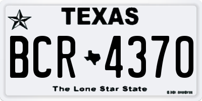 TX license plate BCR4370