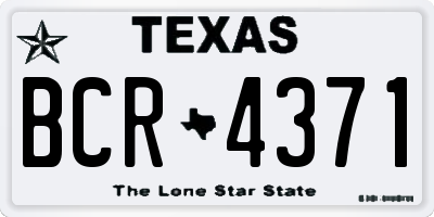TX license plate BCR4371