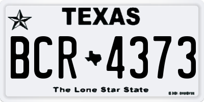 TX license plate BCR4373