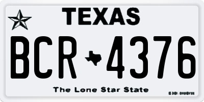 TX license plate BCR4376