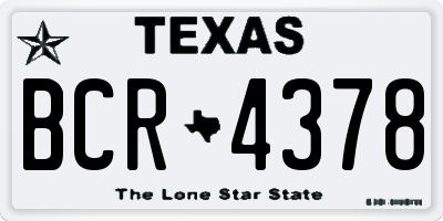 TX license plate BCR4378