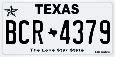 TX license plate BCR4379