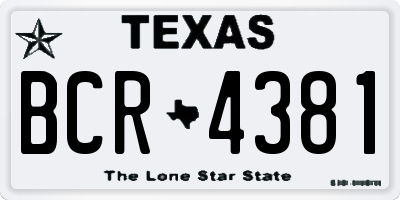 TX license plate BCR4381