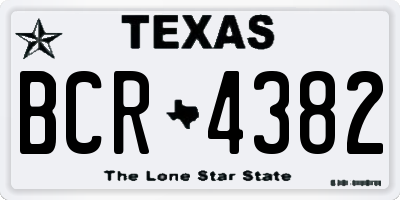 TX license plate BCR4382