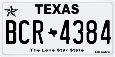 TX license plate BCR4384
