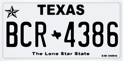 TX license plate BCR4386