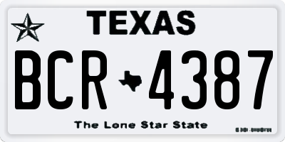 TX license plate BCR4387