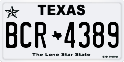 TX license plate BCR4389