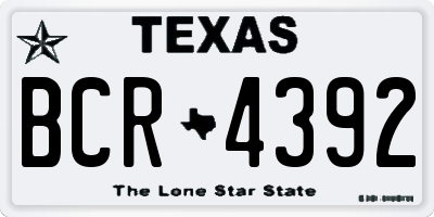 TX license plate BCR4392
