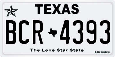 TX license plate BCR4393