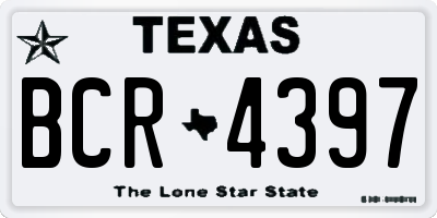 TX license plate BCR4397