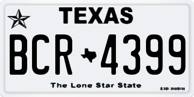 TX license plate BCR4399