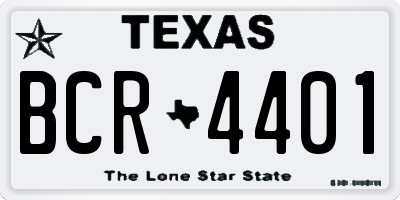 TX license plate BCR4401