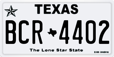 TX license plate BCR4402