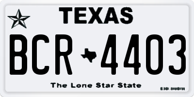 TX license plate BCR4403