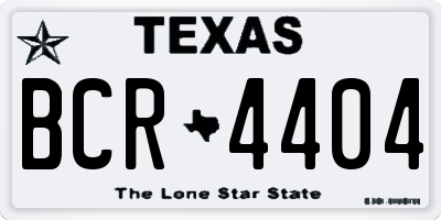 TX license plate BCR4404