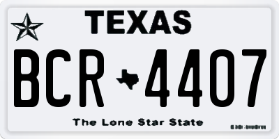 TX license plate BCR4407