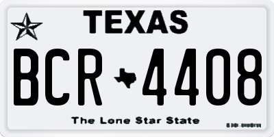 TX license plate BCR4408