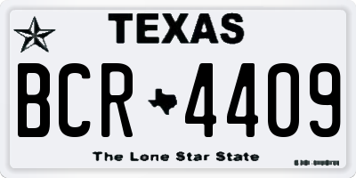 TX license plate BCR4409