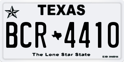 TX license plate BCR4410