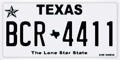 TX license plate BCR4411