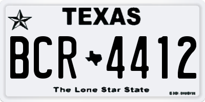 TX license plate BCR4412