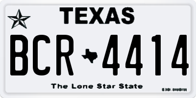 TX license plate BCR4414