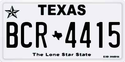 TX license plate BCR4415