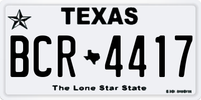 TX license plate BCR4417