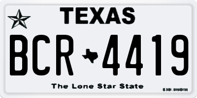 TX license plate BCR4419