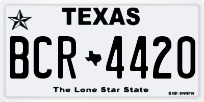 TX license plate BCR4420