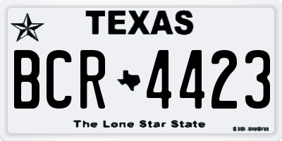 TX license plate BCR4423