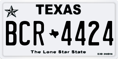 TX license plate BCR4424