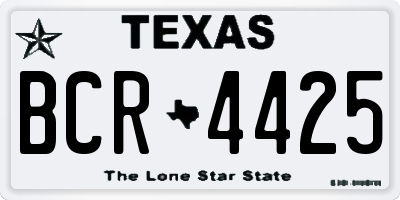 TX license plate BCR4425