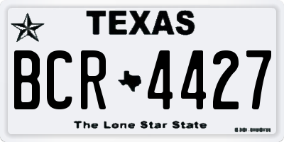 TX license plate BCR4427