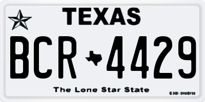 TX license plate BCR4429