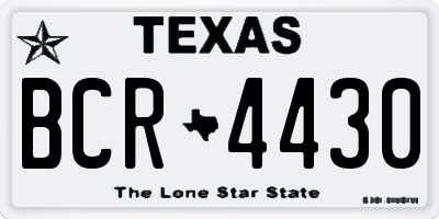 TX license plate BCR4430