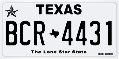 TX license plate BCR4431