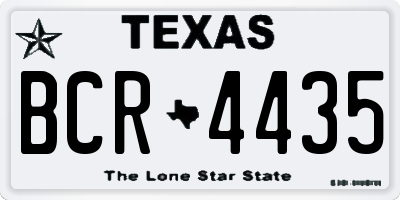 TX license plate BCR4435