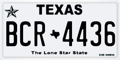 TX license plate BCR4436