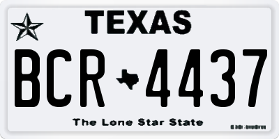 TX license plate BCR4437