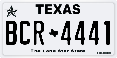 TX license plate BCR4441