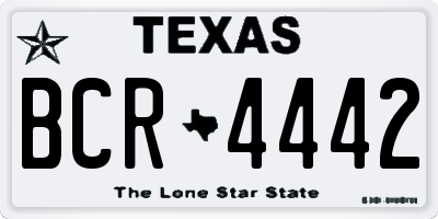 TX license plate BCR4442